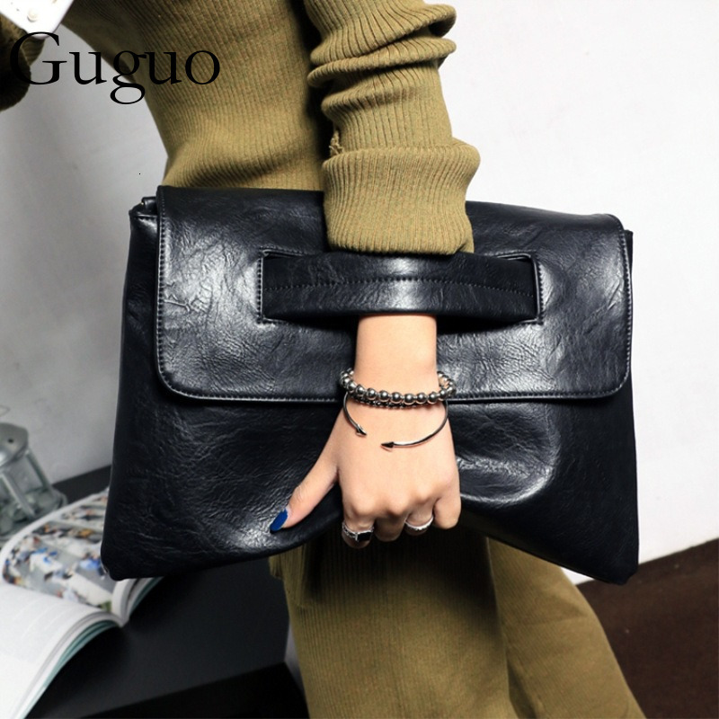 Guguo Designer Bag 2025 New Korean Style Women's Bag Trendy Large Capacity Simple Shoulder Crossbody Luxury Bag Clutch Envelope Bag