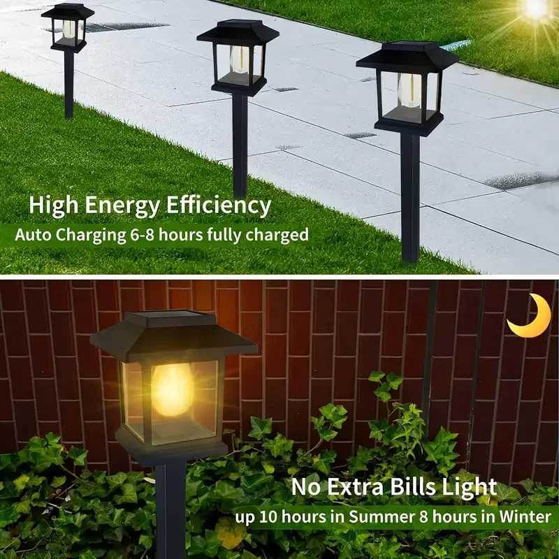 Solar Pathway Lights Outside Waterproof Walkway Light Solar Powered Landscape Lights for Driveway Lawn Patio Sidewalk Yard C250922