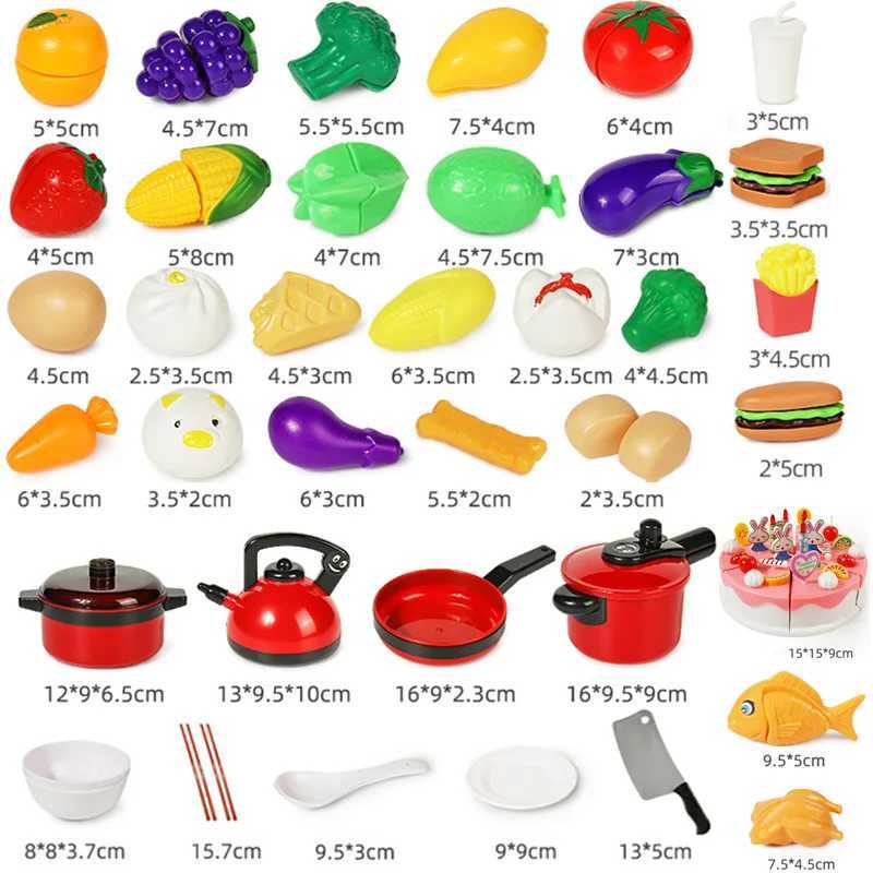 Educational Toy Plastic Kitchen Toy Set Cut Fruit and Vegetable Food Play House Simulation Toys Early Education Girls Boys Gifts C250922