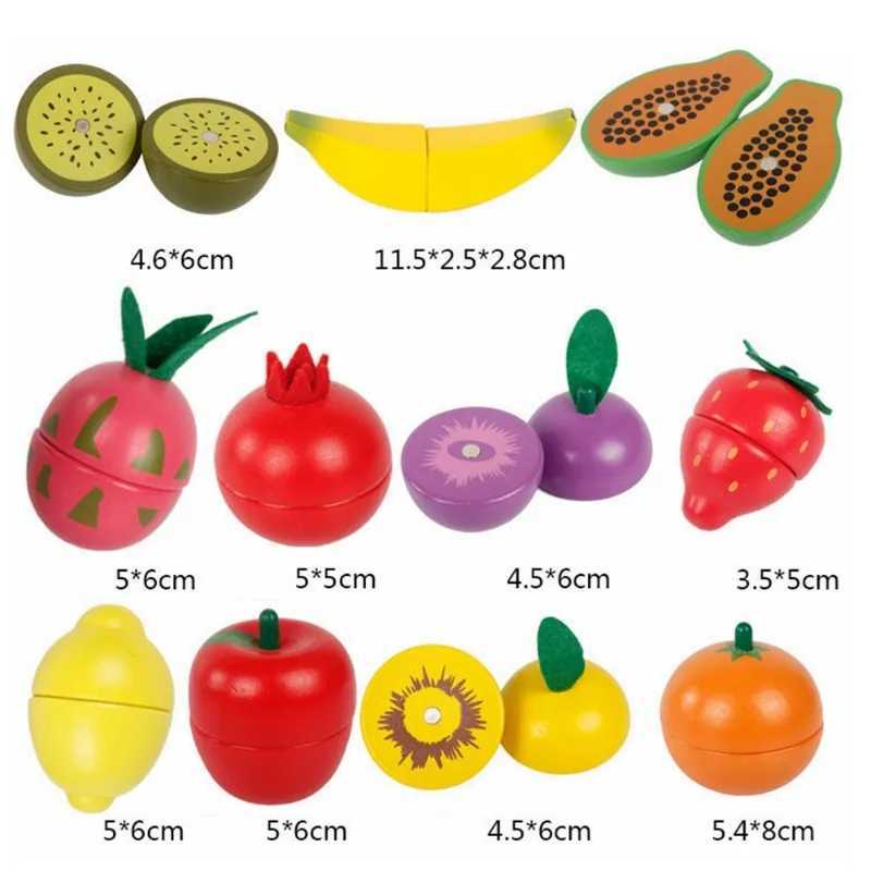 Magnetic Wooden Cutting Fruits Vegetables Pretend Play Simulation Kitchen Toys Classic Game Montessori Educational Toys For Kids C250922