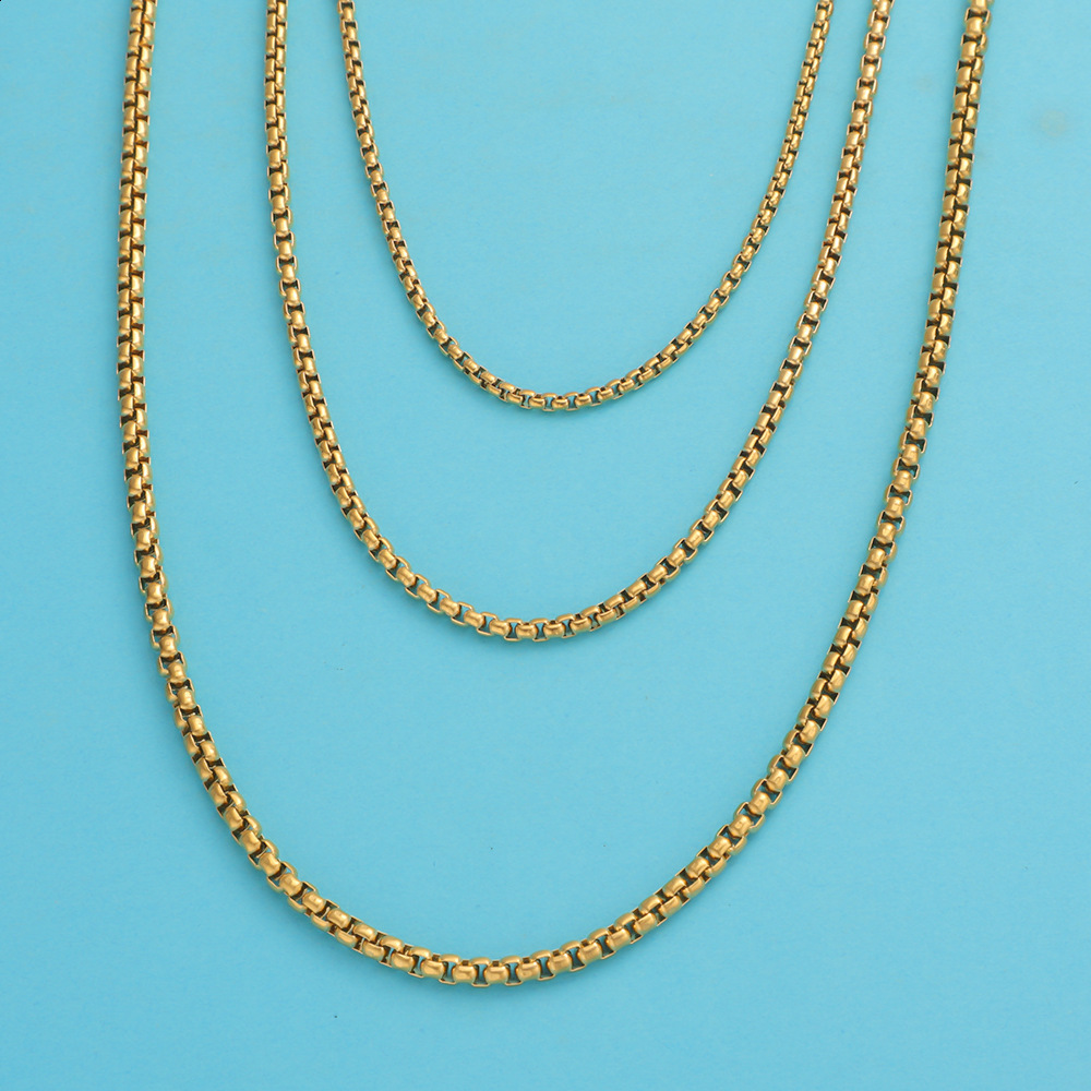 Fashion Square Pearl Necklace Personality HipHop Stainless Steel Handmade Chain DIY Jewelry Versatile Chain 250624