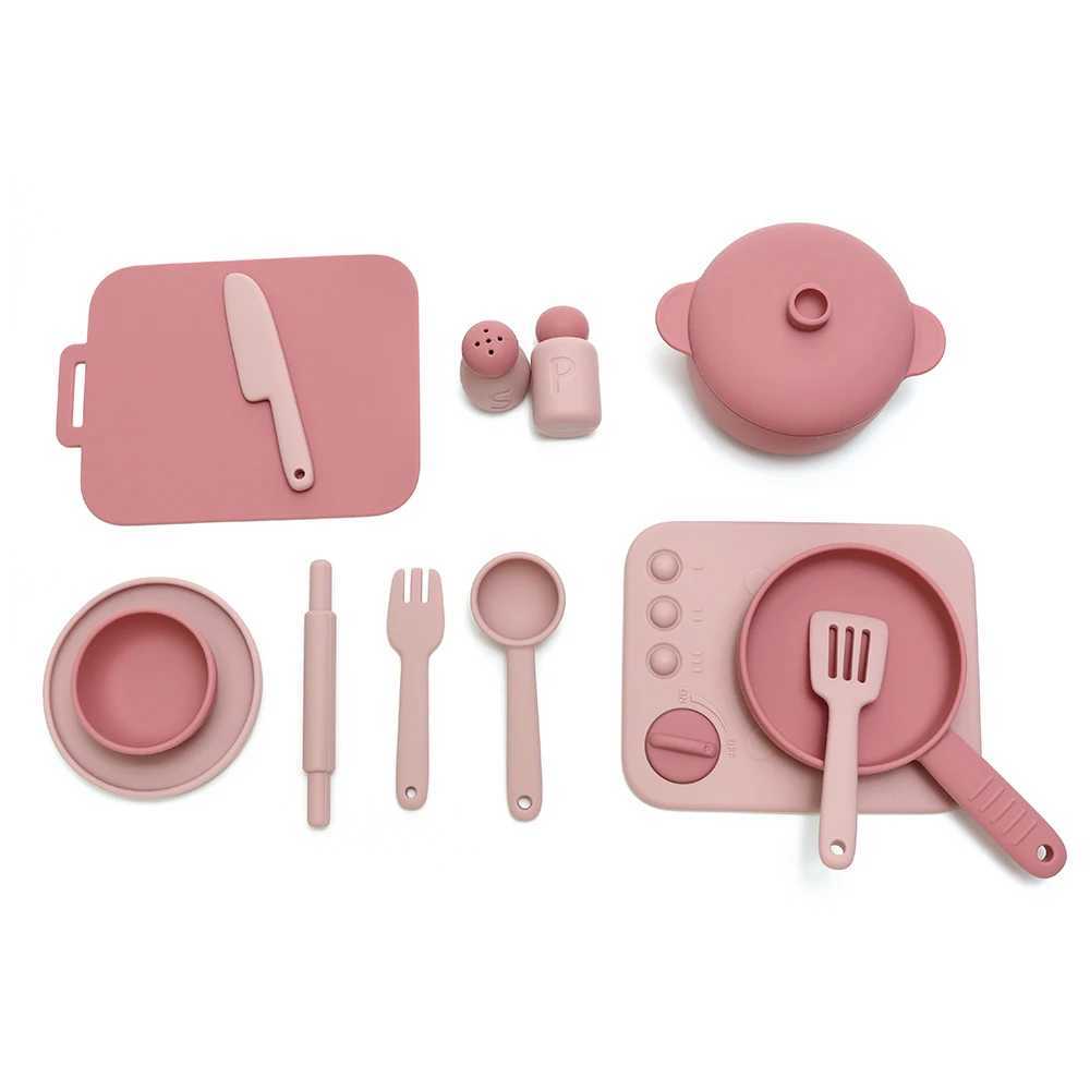 13 pcs set silicone cooking play Set Toy Pretend Play kitchen tool Play Game Early Educational Toys for Toddlers Kids Gifts C250922