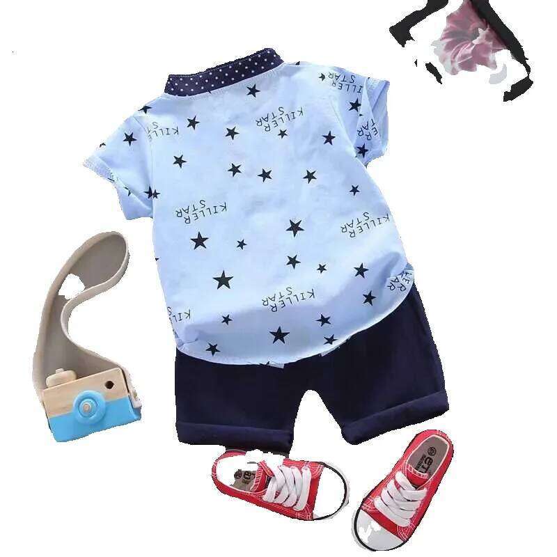 New Summer Baby Clothes Suit Children Boys Casual Shirt Shorts 2Pcs/Sets Infant Outfits Toddler Fashion Costume Kids Tracksuits J250625