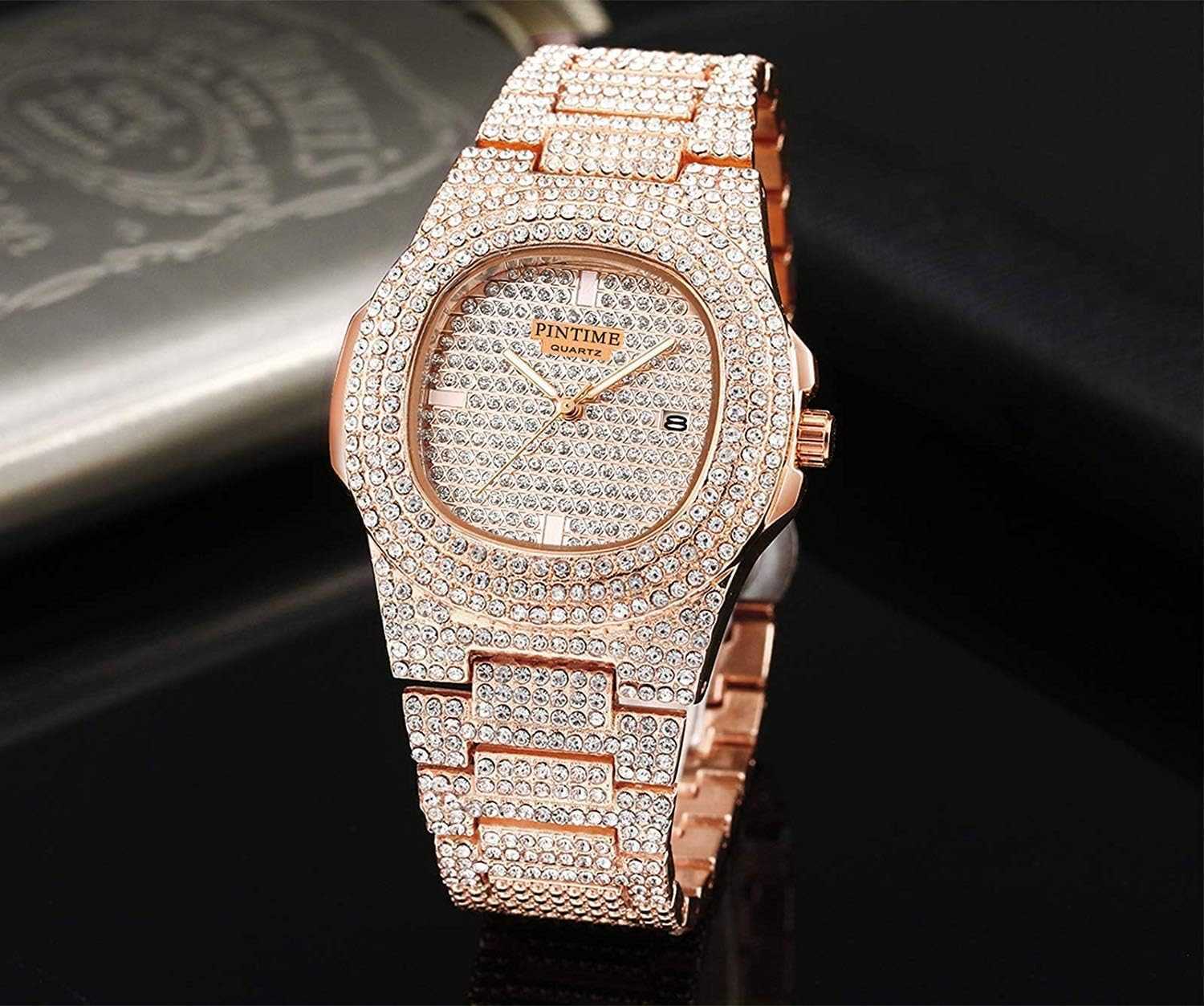 Mens Diamond Watches Luxury Unisex Silver Gold IcedOut Bling CZ Crystal Fashion Quartz Womens Watch Z250922