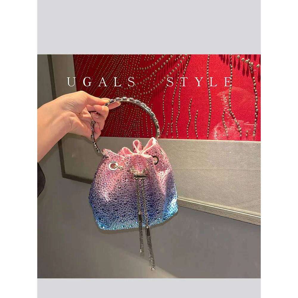 Designer Luxury Rhinestone Evening Purses And Handbag Designer Shoulder Shiny Crystal Clutch Purse Bucket Bag
