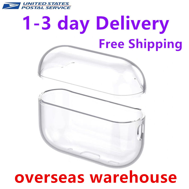 USA Stock For Airpods Pro 2 3 4 Headphone Accessories Solid TPU Silicone Protective Earphones Case Wireless Charging Shockproof earbuds Cover