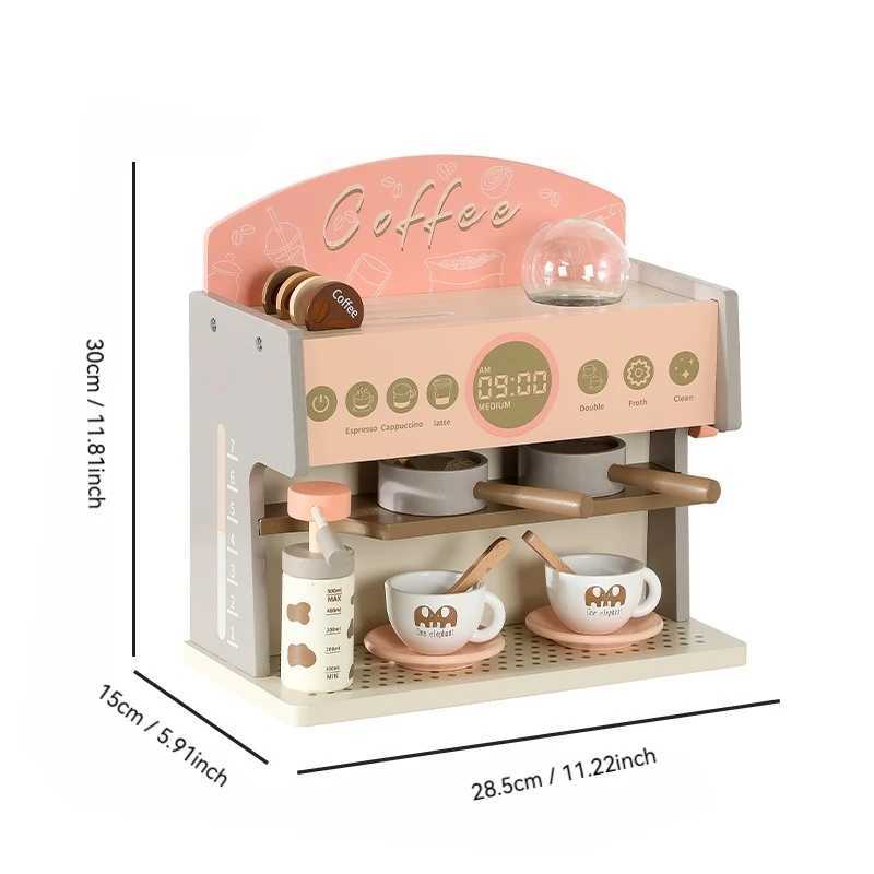 Kids Coffee Maker Wooden Toy Coffee Maker fun parentchild interaction kitchen simulation Play Kitchen Accessories Toy Sets C250922