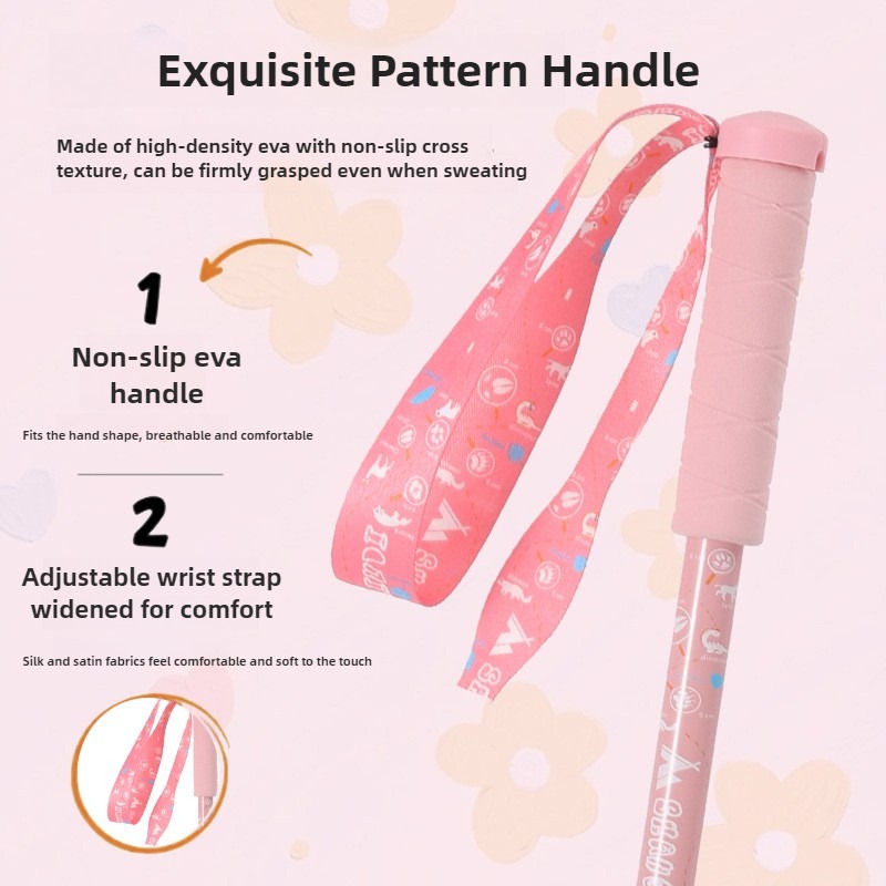 Lightweight Collapsible Kids Hiking Poles - Retractable Kids Hiking Stick, Telescoping Carbon Fiber Trekking Poles 2 Pack, Adjustable Kids Ski Poles b