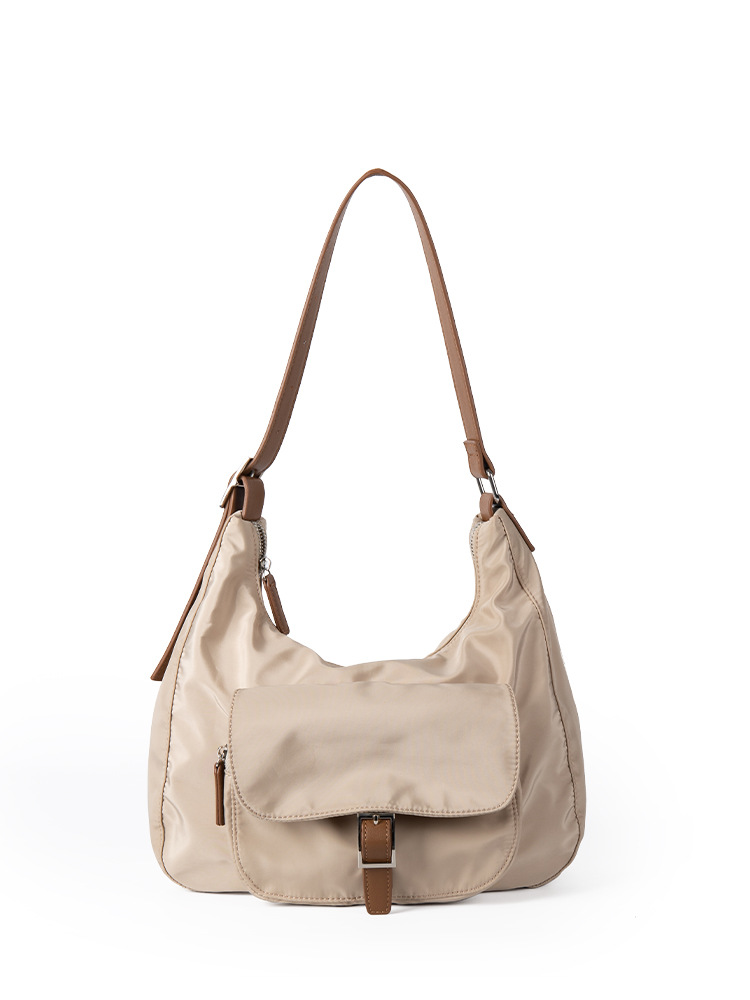 Women's 2025 New Korean Version Unique Design Color Blocking Single Shoulder Armpit Versatile Suitable For Commuting Large Capacity Dumpling-Shap