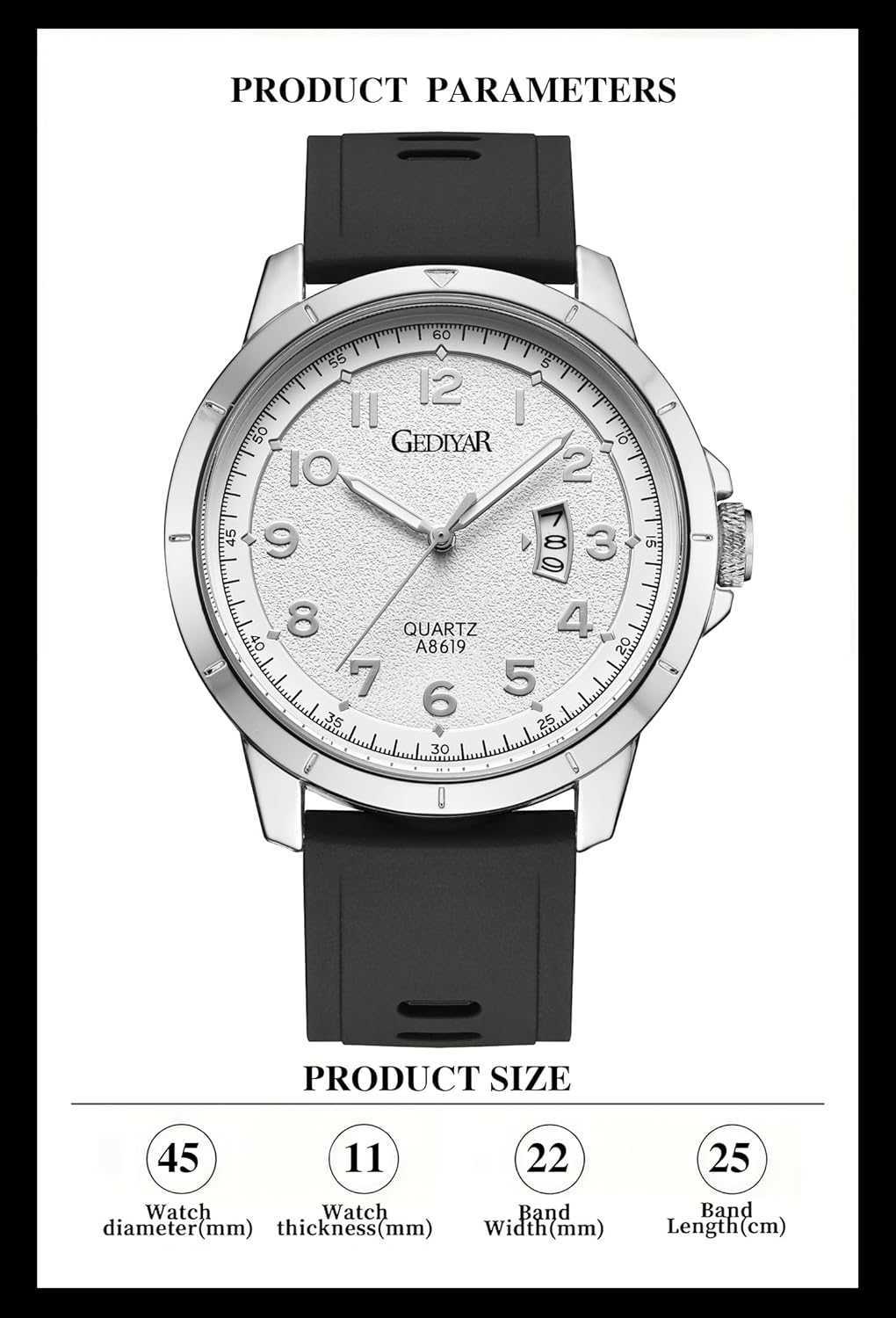 Mens Quartz Analog Wrist Watches Calendar Date Waterproof Big Large Face Watch for Men Business Casual Dress Sports Z250922