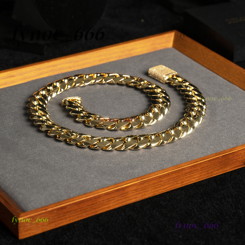 925 Sterling Silver Mens Double Sided Luxury Gold Cuban Link Chain VVS Moissanite Gold Plated Wedding and Party Style