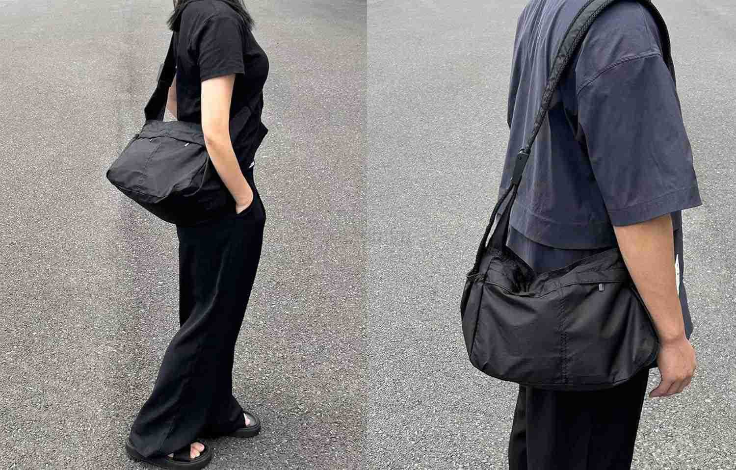 Large Crossbody Bags for Women Men Nylon Crescent Bag Casual Purse Shoulder Bag with Adjustable Strap Zipper Unisex Z250922