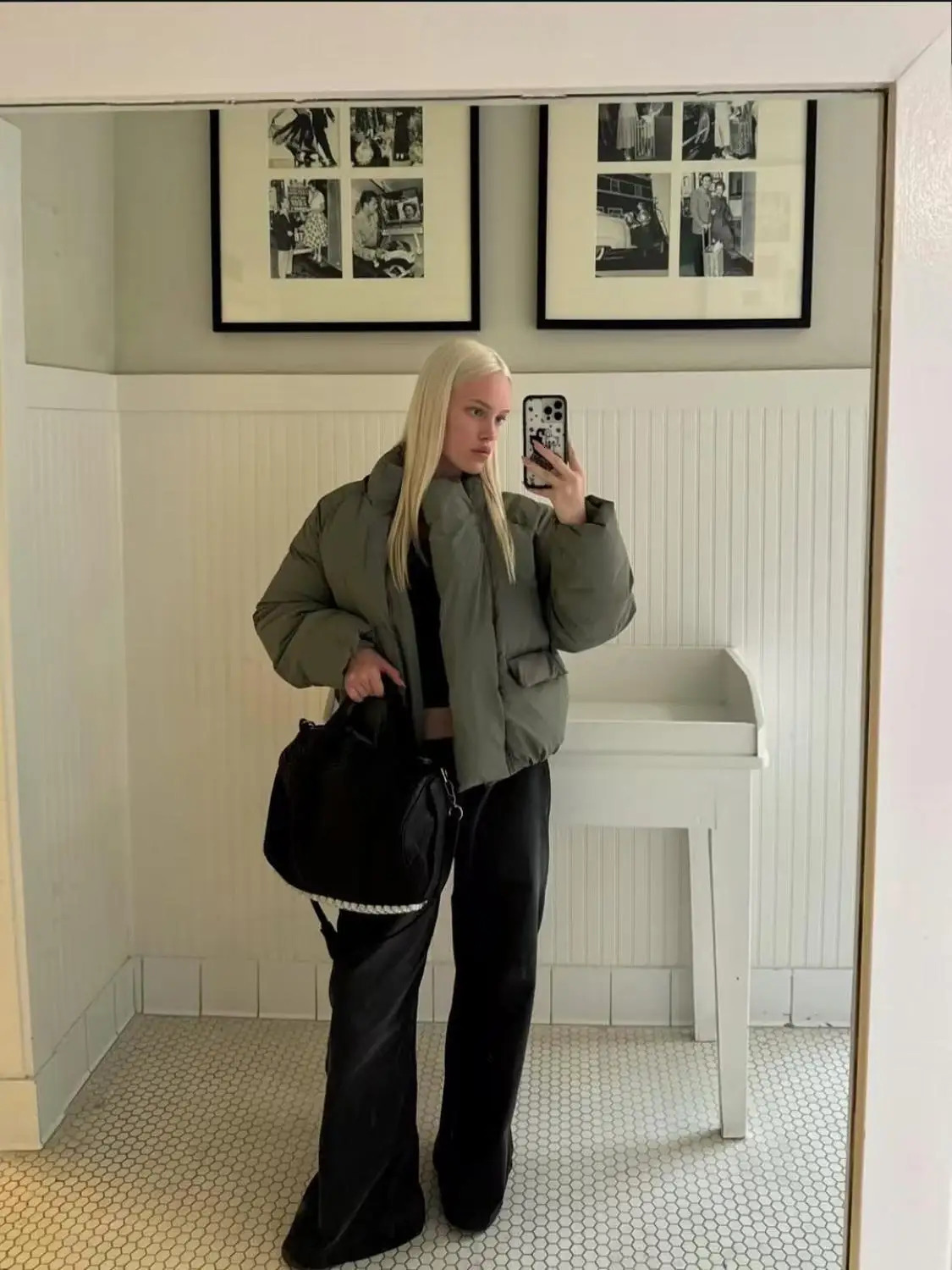 Khy olive green breadshaped coat light pink matte satin cotton coat with detachable hat 250917