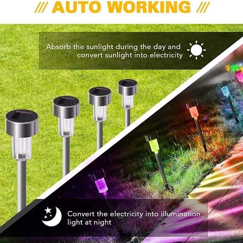 10 Pack Solar Outdoor Lights Solar Garden Light LED Landscape Lighting Waterproof Pathway Lights Decor Walkway Lawn Patio Yard C250922
