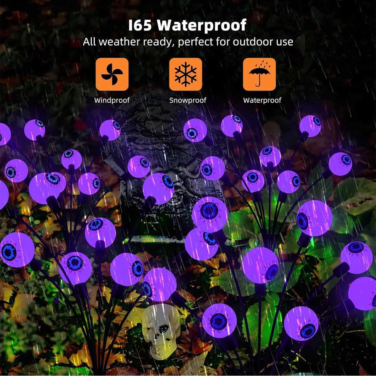 Halloween Decorations Outdoor Lights Solar Halloween Scary Eyeball Pathway Lights Waterproof for Garden Porch Lawn Pathway C250922