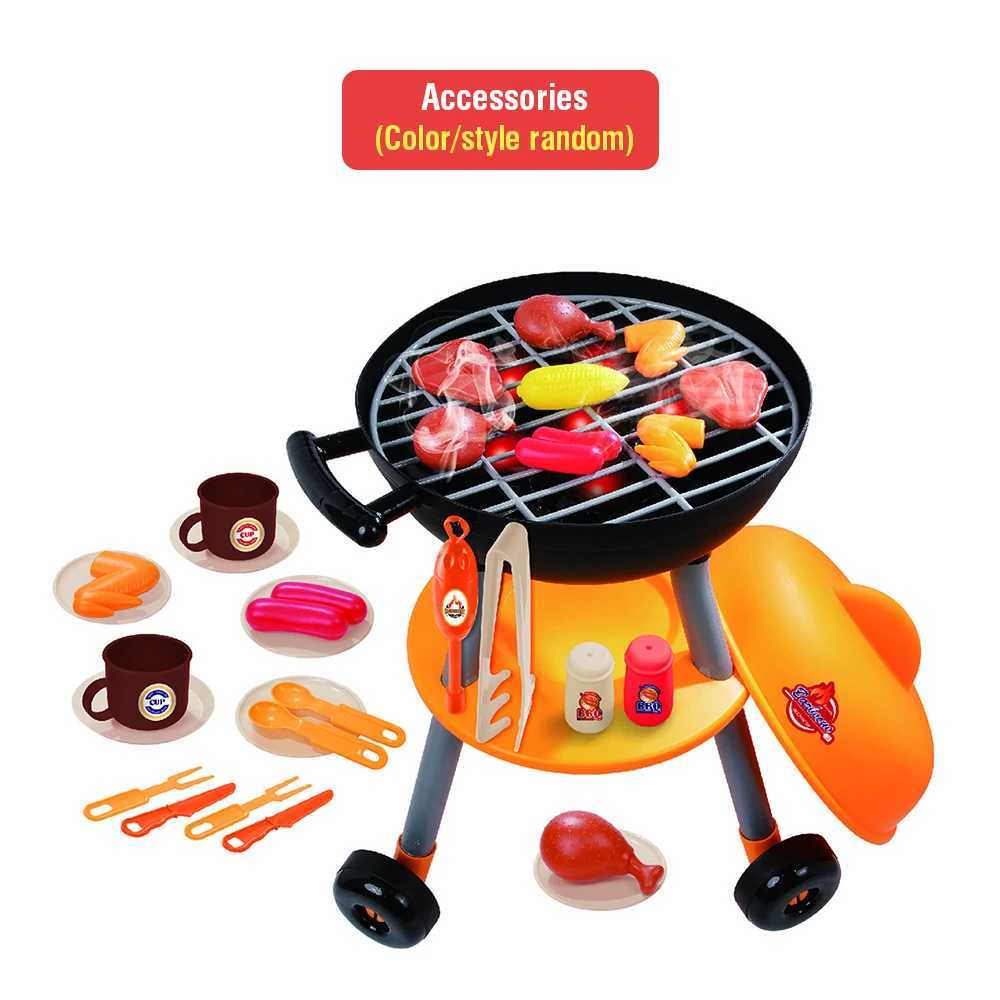 Simulation BBQ Kitchen Barbecue Toys for Girls Electric Barbecue Oven Pretend Play Food Toy Set Play Role Montessori House Play C250922