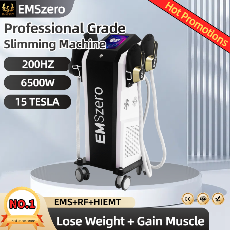 EMSzero Neo RF HIEMT EMS Sculpt Body Fat Burning Butt Lifting Machine 4/5 Handles Body Sculpting and Muscle Building Machine Fat Loss Weight Loss 6500