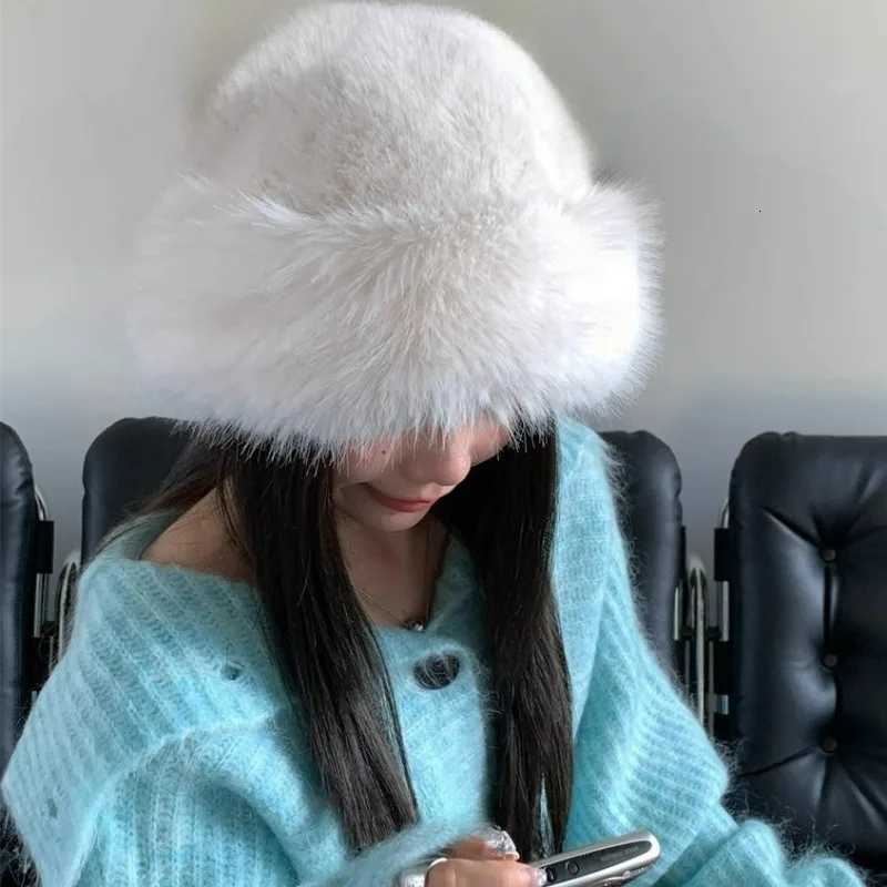 Wens Winter Warm Hat Fluffy Fur Hat for Fem Gifts P Fisherman Hats Thicken Cold Snowy Day Panama C Y250920