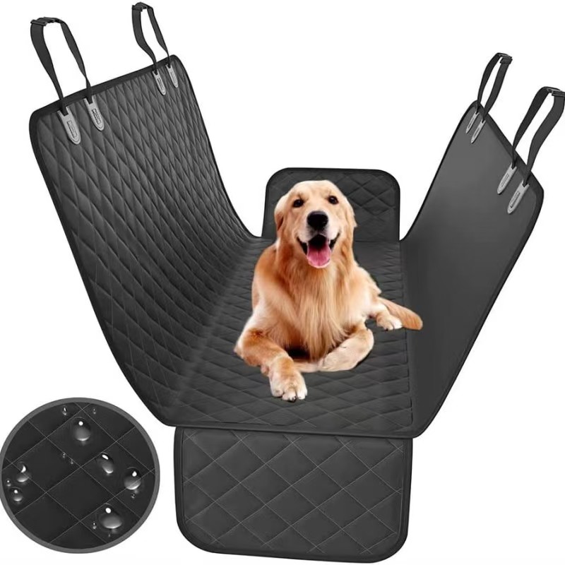 Dog Car Seat Cover for Back Seat, Waterproof Pet Hammock Protector, Durable & Non-Slip Seat Shield for SUVs & Trucks, Standard Size 137cm x 147cm, Bla