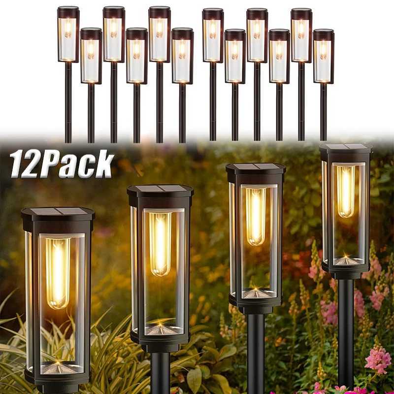12612pcs Led Solar Pathway Lights Waterproof Outdoor Solar Lamp for GardenLandscapeYardPatioDrivewayWalkway Lighting C250922
