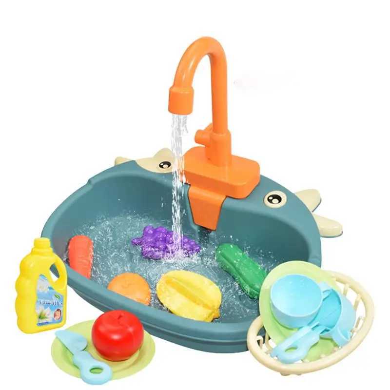 Set Children Role Play Girl Toys Kids Kitchen Sink Toys Simulation Electric Dishwasher Mini Kitchen Food Pretend Play House Toy C250922