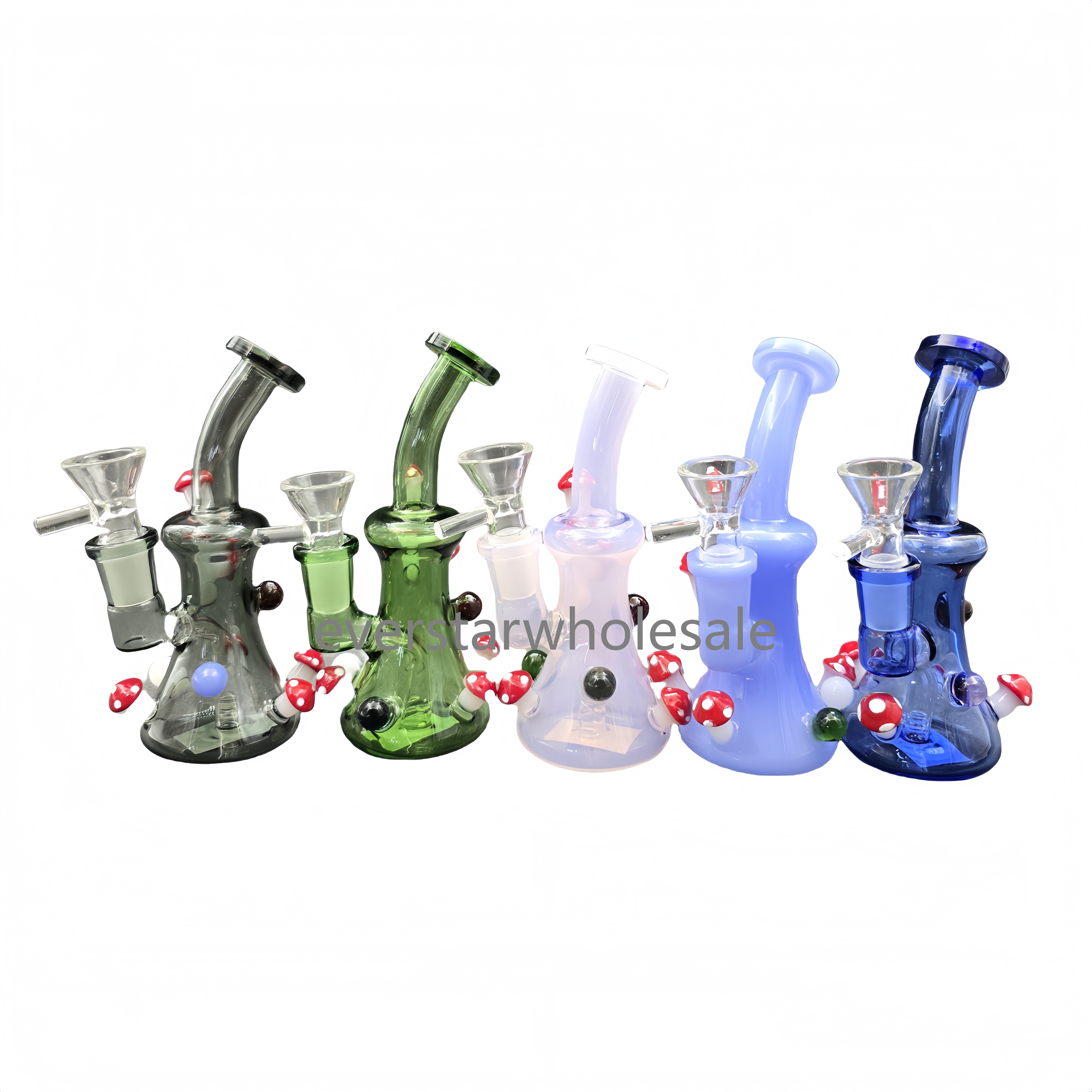 5Inch Tall Mushroom Glass Bong Water Pipe Mix Colors-Random Color Comes