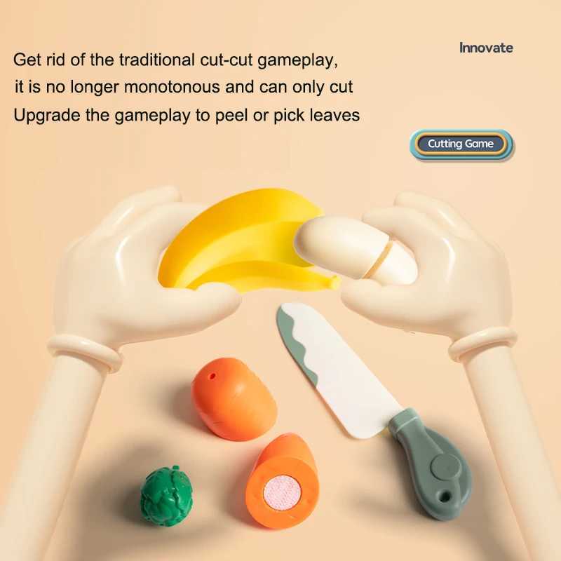 Cuttable Fruits And Vegetables Toy Kitchen Accessories With Knives And Board Pretend Food Play Food Cutting Set For Kids C250922