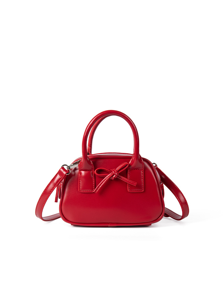 2025 Popular Style Fashion Versatile Cute Bowknot Bowling Korean Version Niche Design Women's Handbag Shoulder Crossbody Bag
