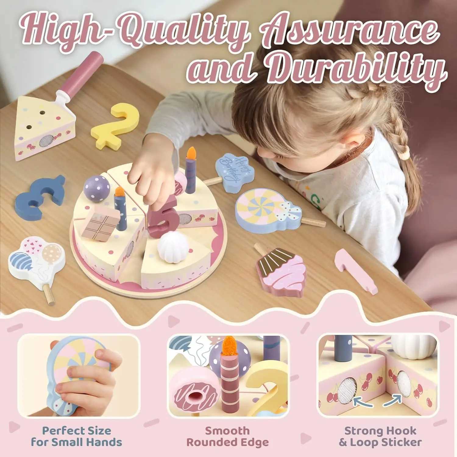 Wooden Kids Kitchen Toys Simulation Birthday Cake Toy Pretend Play Cutting Food Game Children Role Play Toy Gifts for Boy Girl C250922