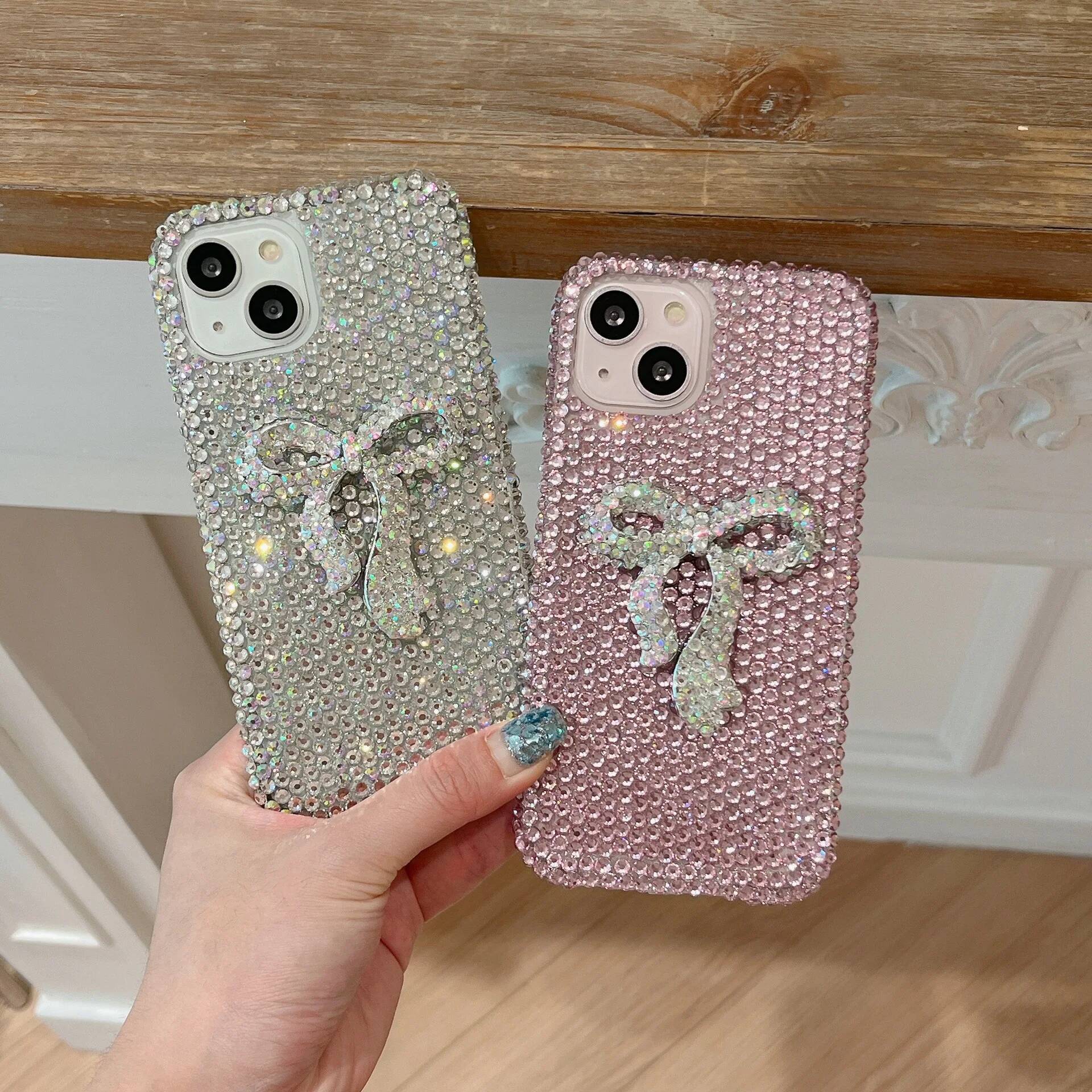 Full Dia Bow Sparkling Cute Phone Protective Cover for iPhone 16 Pro Max Case