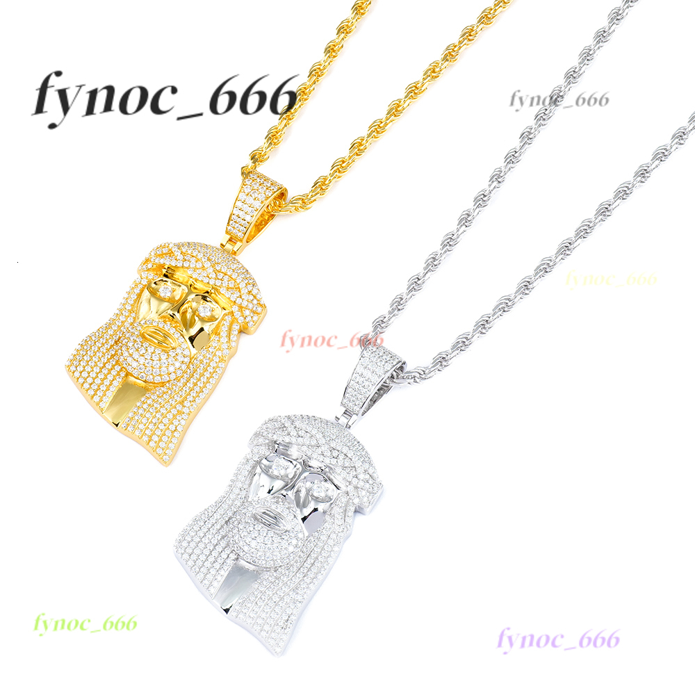 Custom 925 Silver Jewelry Hip Hop Ice Out Moissanite Diamond GRA Cuban Tennis Necklace Chain Moissanite Large Jesus Pendant