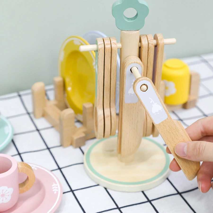 Baby wooden toy Kitchen toy wooden tableware set toy baby role play Educational Cosplay preschool toy gifts for kids C2509221