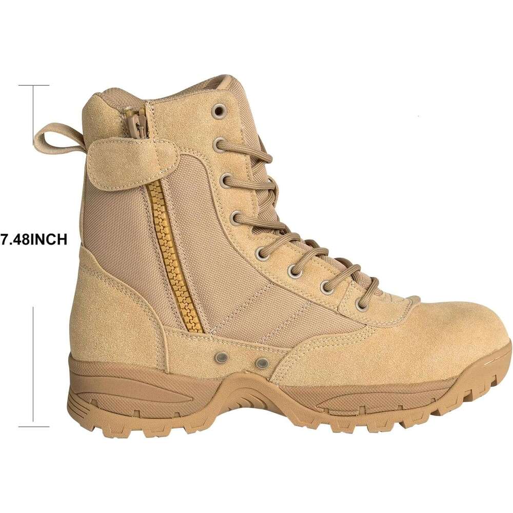 New Arrival 2025 free shipping Hot Luxury shoes Men's 7-Inch Tactical Brand Designer - Thick Sole Fashion Durable Suede, Side ZipperWork & Hiking