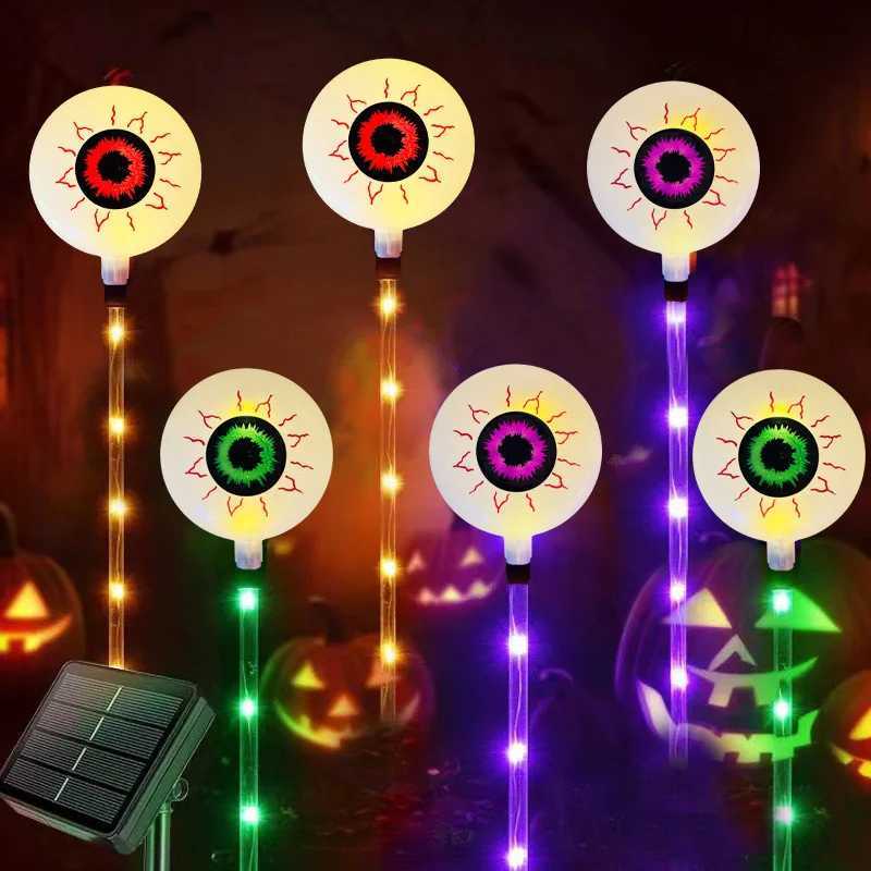 6pcs Solar LED Halloween Lights Pumpkin Eyeball Pathway Lights for Outdoor Patio Garden Lawn Decor Holiday Lights Waterproof C250922