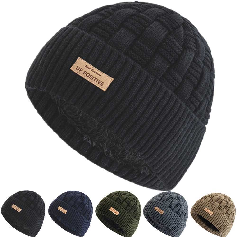 New Unisex Labal Winter Hats Outdoor Knitted Hats For Men Wen Beanie C P Fur Li Warm Sports Hats Y250920
