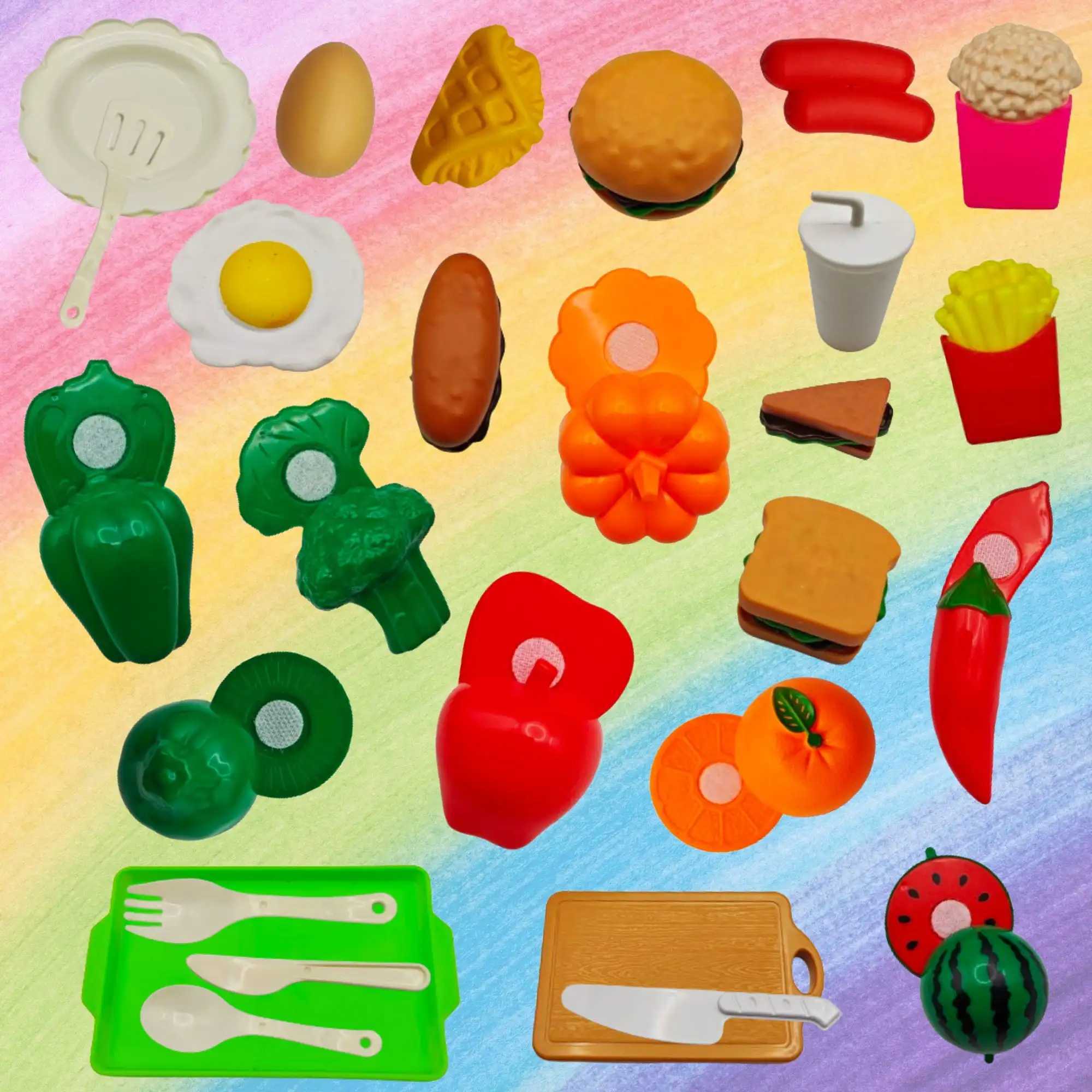 Cutting Play Food Toy Kids ABS Realistic Pretend Kitchen Toys 29Piece C250922