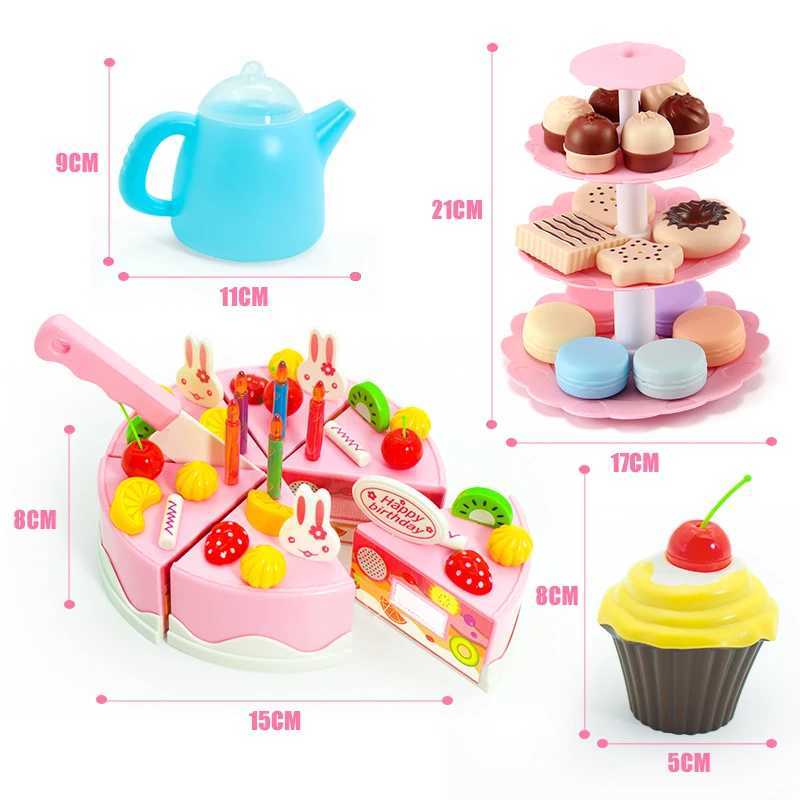 Kid Cut Game Education Children Toys For 3 Year Birthday Girl Toy Cake DIY Minature Food Simulation Pretend Play Kitchen Set Tea C250922