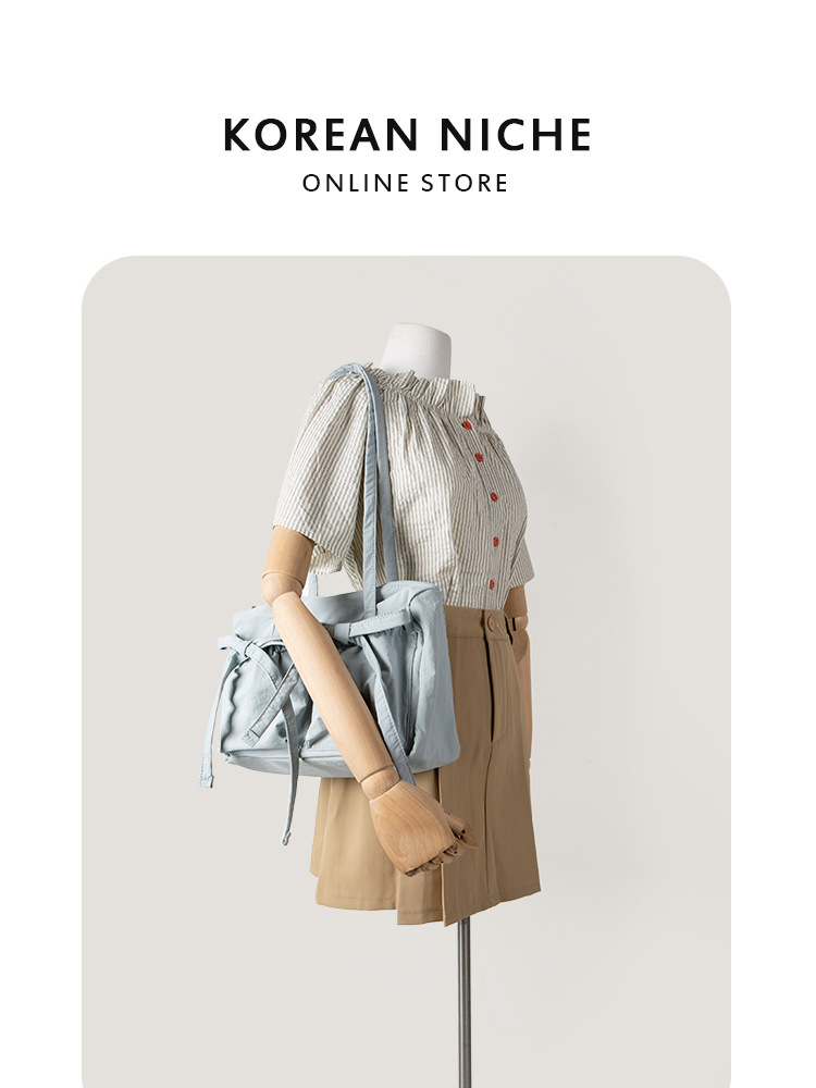 2025 Hot-Selling Summer New Korean Niche Lightweight Nylon Bowknot Shoulder Commuting Versatile Large-Capacity Tote Bag