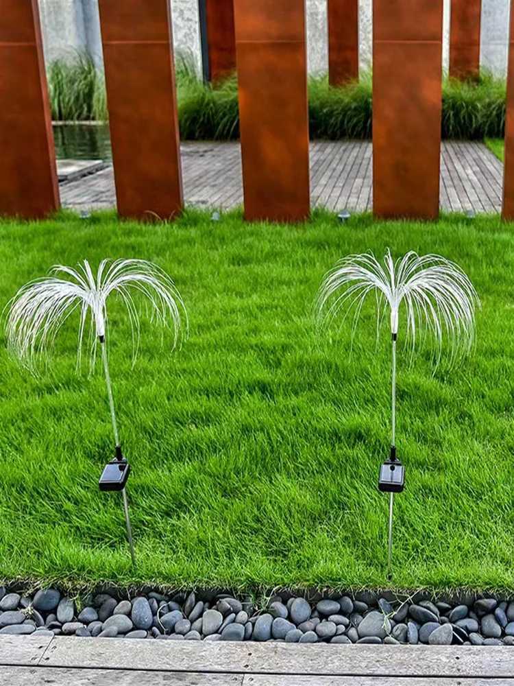LED Waterproof solar garden lamp outdoor waterproof lawn lights optical fiber jellyfish lamp for roadyardparty decoration C250922