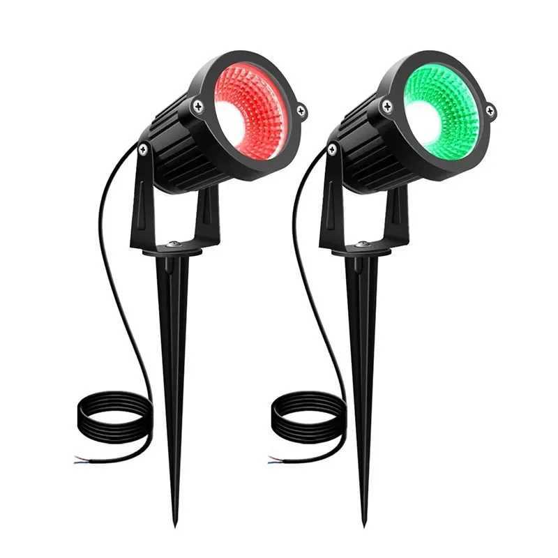 Outdoor IP65 LED Garden Lights Waterprof Lawn Lamp 220V110V12V Landscape Spike Spotlights 1 Meter Wire Aluminum Lamp Body C250922