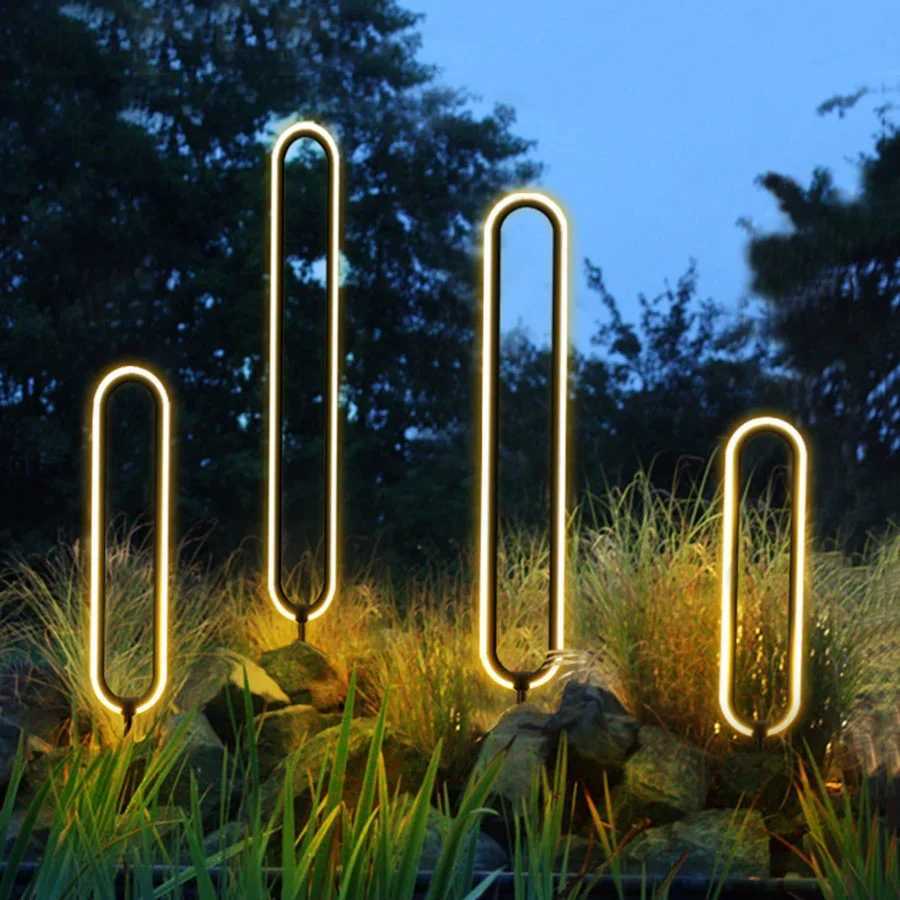 Outdoor LED Garden Lawn Lamps AC110V 220V Waterproof Minimalist Round Street Lighting For Courtyard Villas Landscape Path Decora C250922