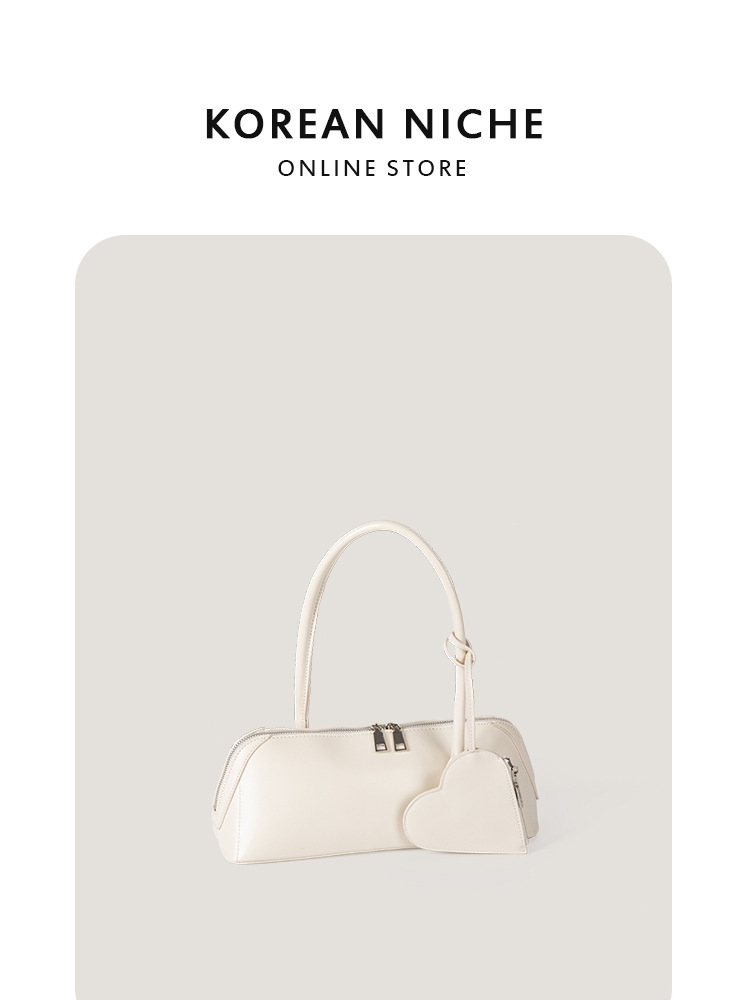 Korean-Style Niche Design Fashion Versatile Love Baguette New Solid Color Large Capacity Handbag Shoulder Bag For Women