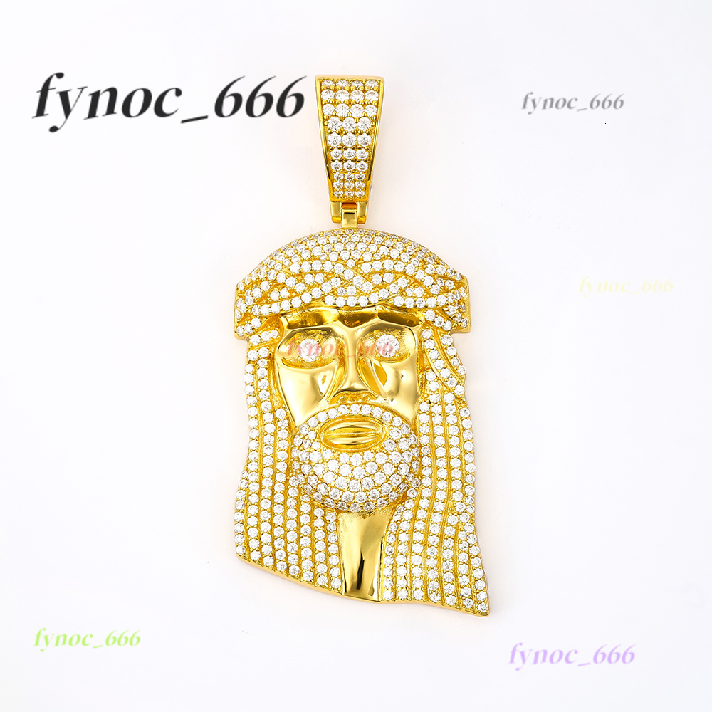 Custom 925 Silver Jewelry Hip Hop Ice Out Moissanite Diamond GRA Cuban Tennis Necklace Chain Moissanite Large Jesus Pendant