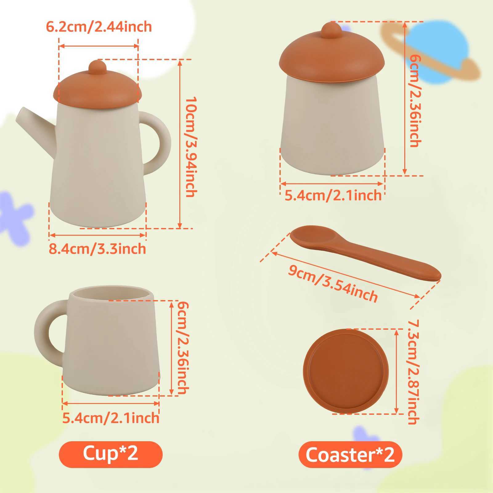 Wooden Children Montessori Toy Teapot Teacup Simulation Kitchen Utensil BPA Free Silicone Kid Education Pretend Play Toy Gift C250922