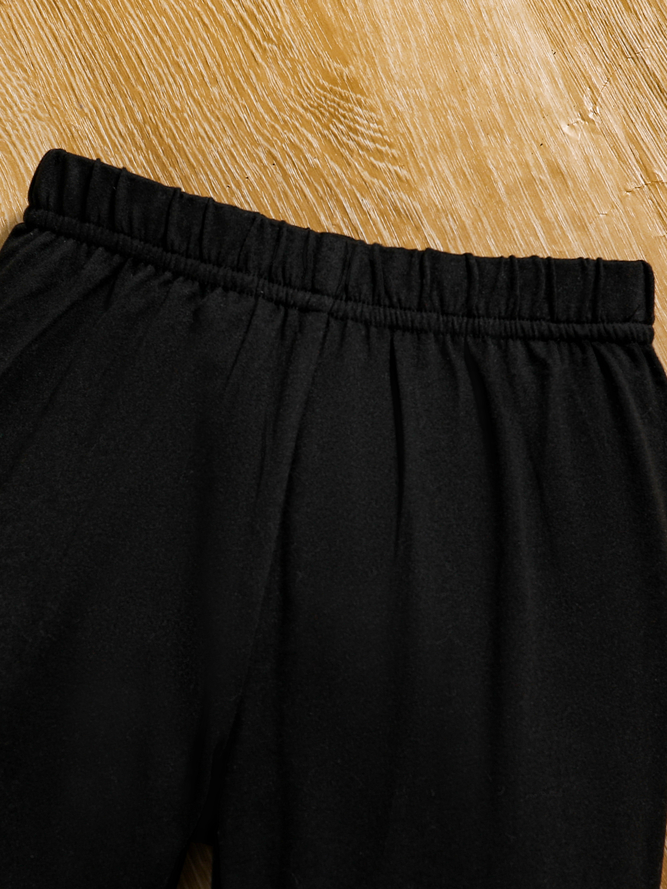 Toddler Girl 2pcs Halloween Outfit: Plaid Pumpkin Top with Ruffle Hem & Bow - Trimmed Leggings Set-KJ1X4360A