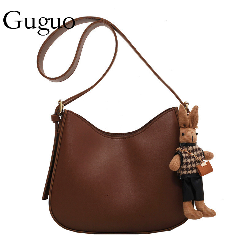 Guguo Designer Bag Trendy Women's Bag 2025 New Fashion Textured Shoulder Bag Luxury Bag Large Capacity Retro Women's Crossbody Bag Wholesale