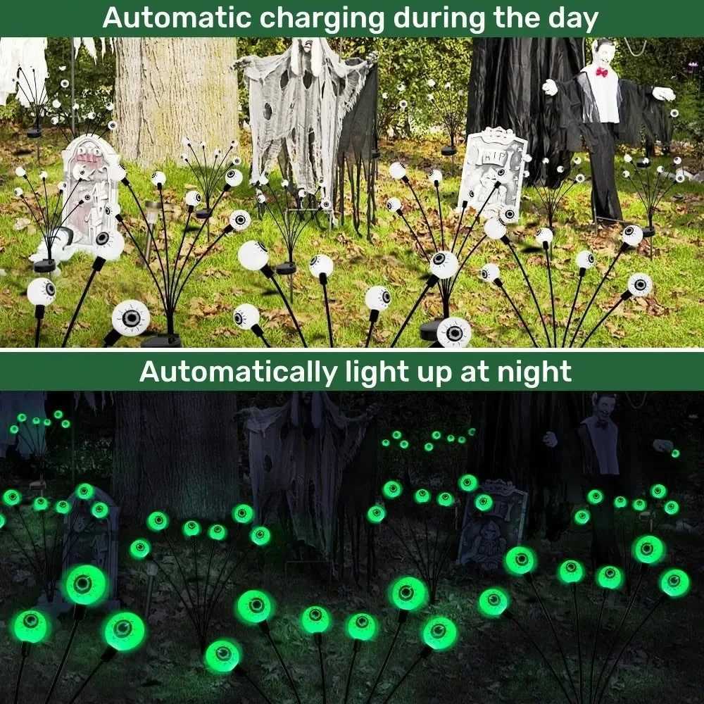 Halloween LED Eyeball Lights Solar Garden Lawn Lights Outdoor Scary Eyeball Lights Ground Lamp Halloween Party Decoration C250922