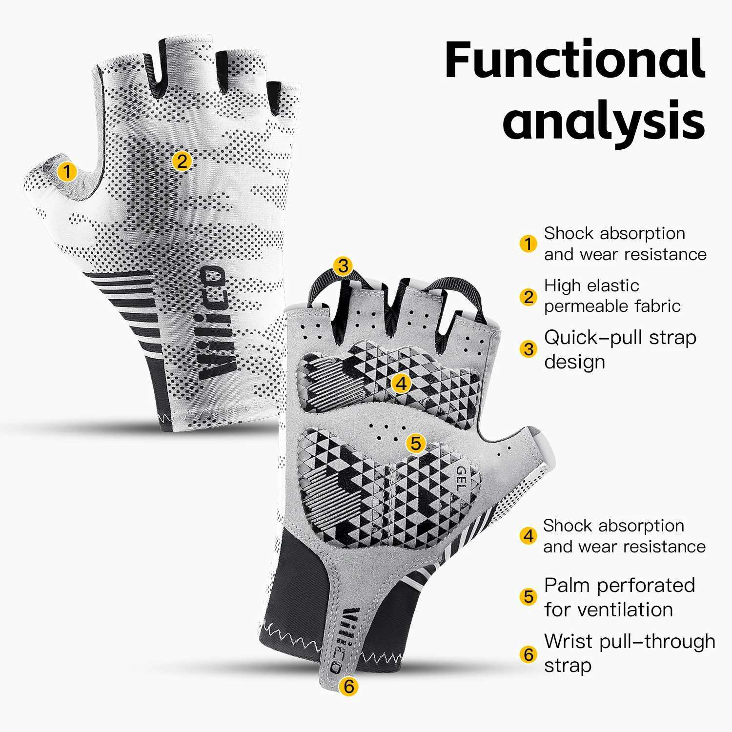 Cycling Gloves Half Finger Summer Men Women MTB Gloves Shockabsorption Mountain Bike Sports Gloves Cycling Accessories J250922