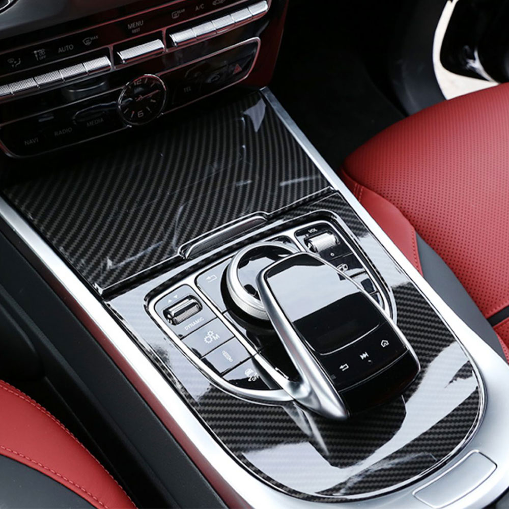 Car Carbon Fiber Center Console Gear Shift Panel Cover Trim For Mercedes Benz G-Class W464 G63 AMG G550 G500 2019-2025 Benz Accessories