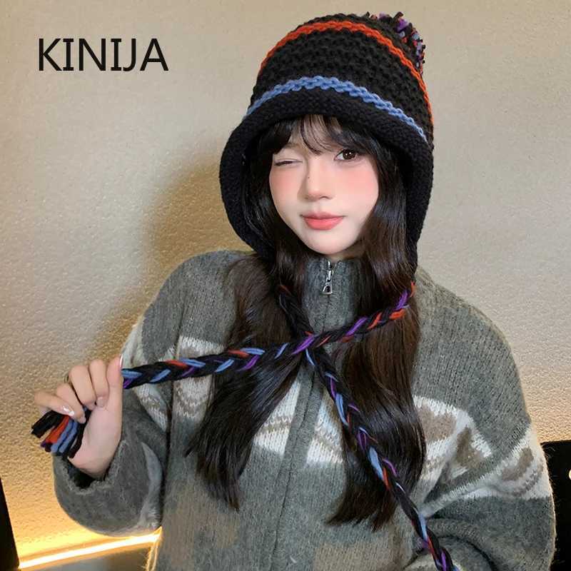 Winter Knitting Hat Wen Strehy Sklies Beanies Hat Warm Ear Protection Autumn Fem Beanie C Pr Hat Korean Sle Y250920